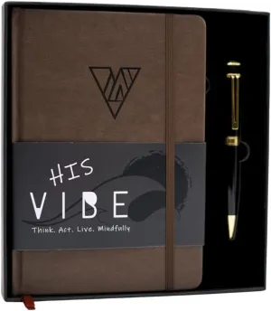 The Vibe Journal and Pen Gift Set: 13-Week Guided Mindfulness Journal for Men | Thoughtful Daily Prompts, Practical Exercises, and Habit-Building Tools | A5 Size | Premium Self-Care and Writing Gift