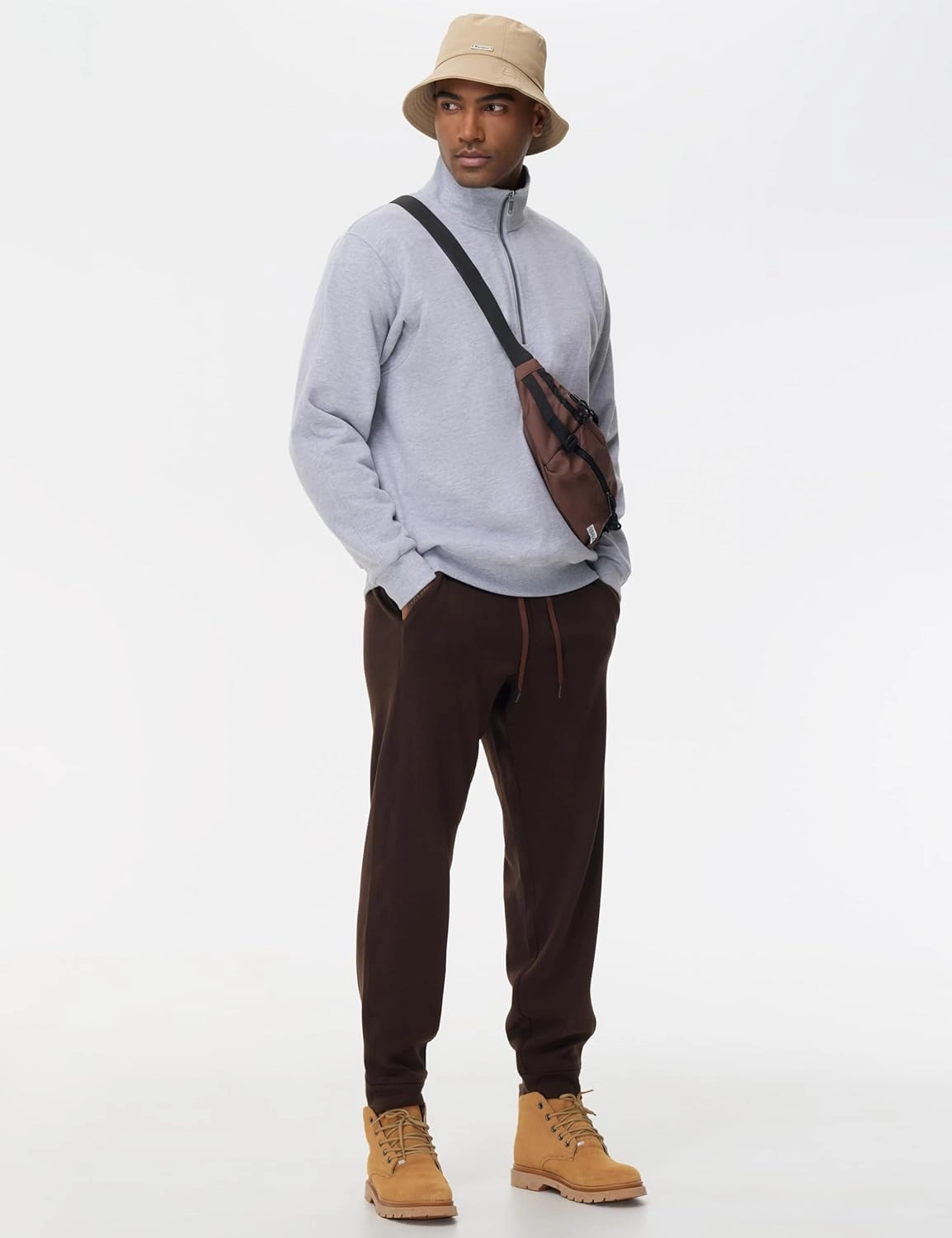 THE GYM PEOPLE Mens' Fleece Joggers Pants with Deep Pockets in Loose-fit Style