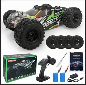 TINGEN 1:10 Brush RC Car for Adult Real 46KM/H Off Road for All Kind of Terrain 4WD Remote Control About 100Meter (Green)