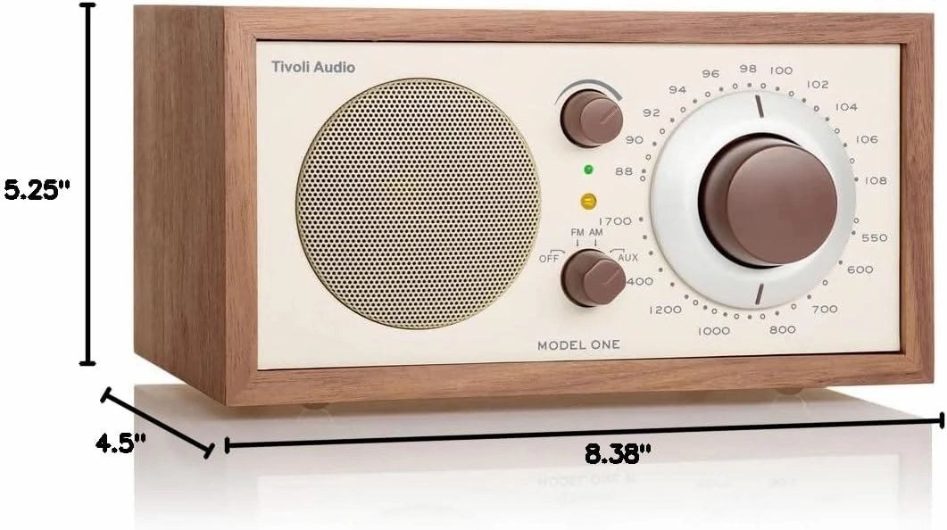 Tivoli Audio model One Am/ fm Table Radio, Classic/ Walnut, 2.4 Lb