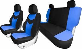 TLH Universal Fit Automotive Seat Covers Blue Cloth Car Seat Covers Full Set, Car Seat Protector Interior Accessories Classic Flat Cloth Car Seat Covers fit for Most Cars, Trucks, SUVs or Vans