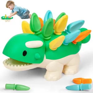 Toddler Montessori Dinosaur Toys for 1 2 3 Year Old Boys & Girls Sorting Stacking Color Recognition Kids Educational Fine Motor Skill Games Sensory Learning Toy 12-18 Months Baby Birthday Gift