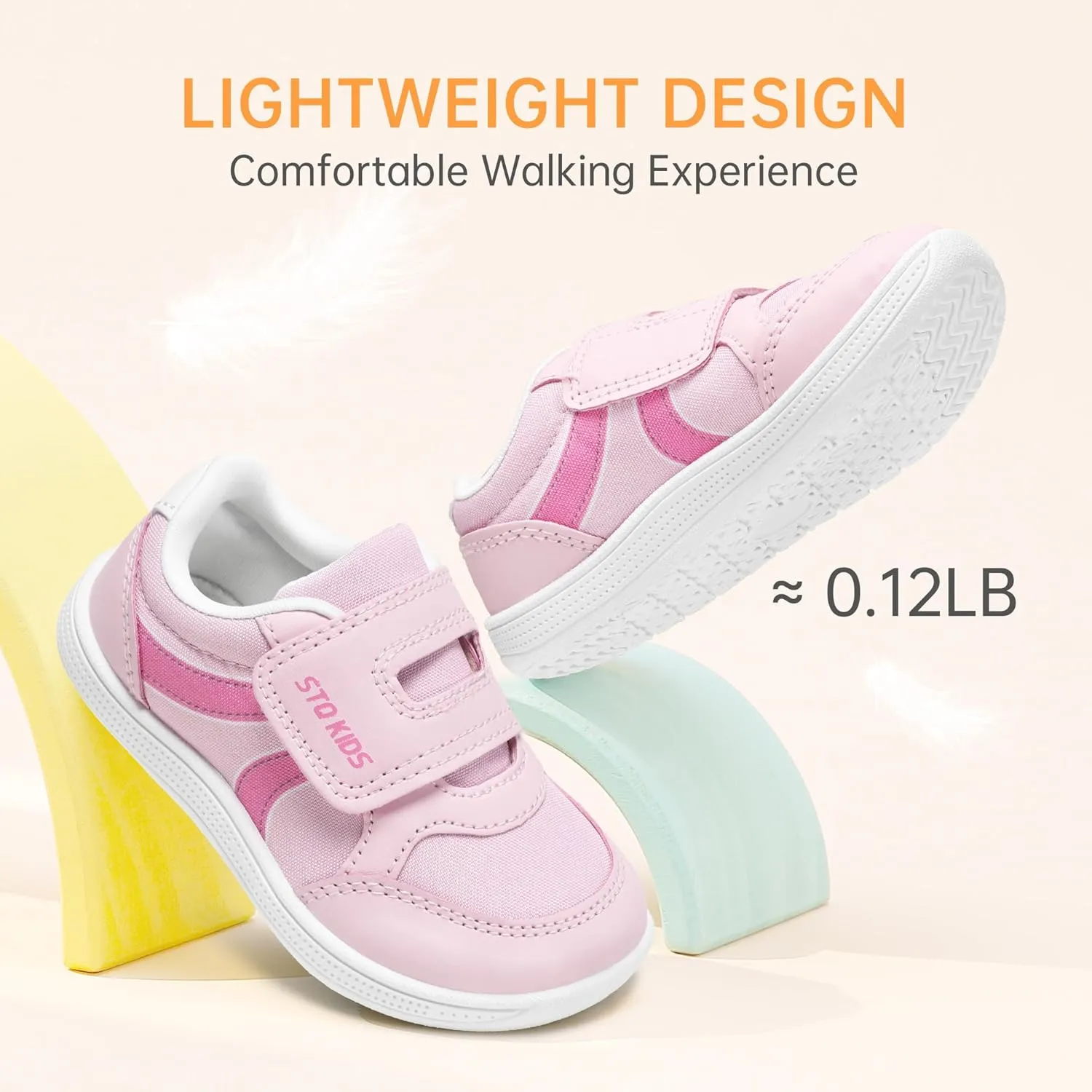 Toddler Wide Toe Box Barefoot Shoes Boys Girls Sneakers Kids Tennis Shoes Preschool Non Slip Lightweight Comfortable First Walking Shoes Running Outdoor Activities