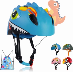 Toddler Helmet Kids Bike Helmet for Boys Girls 3 4 5 6Years Old with Dinosaur 3D Lightweight Safety Certified,Toddler Bike Cycling Skating Skateboard Scooter Helmet