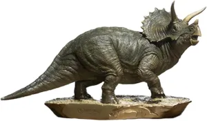TONGSHIFU Triceratops Model Brass Dinosaur Statue Collector Scientific Art Figure GK Decor Gift for Adult