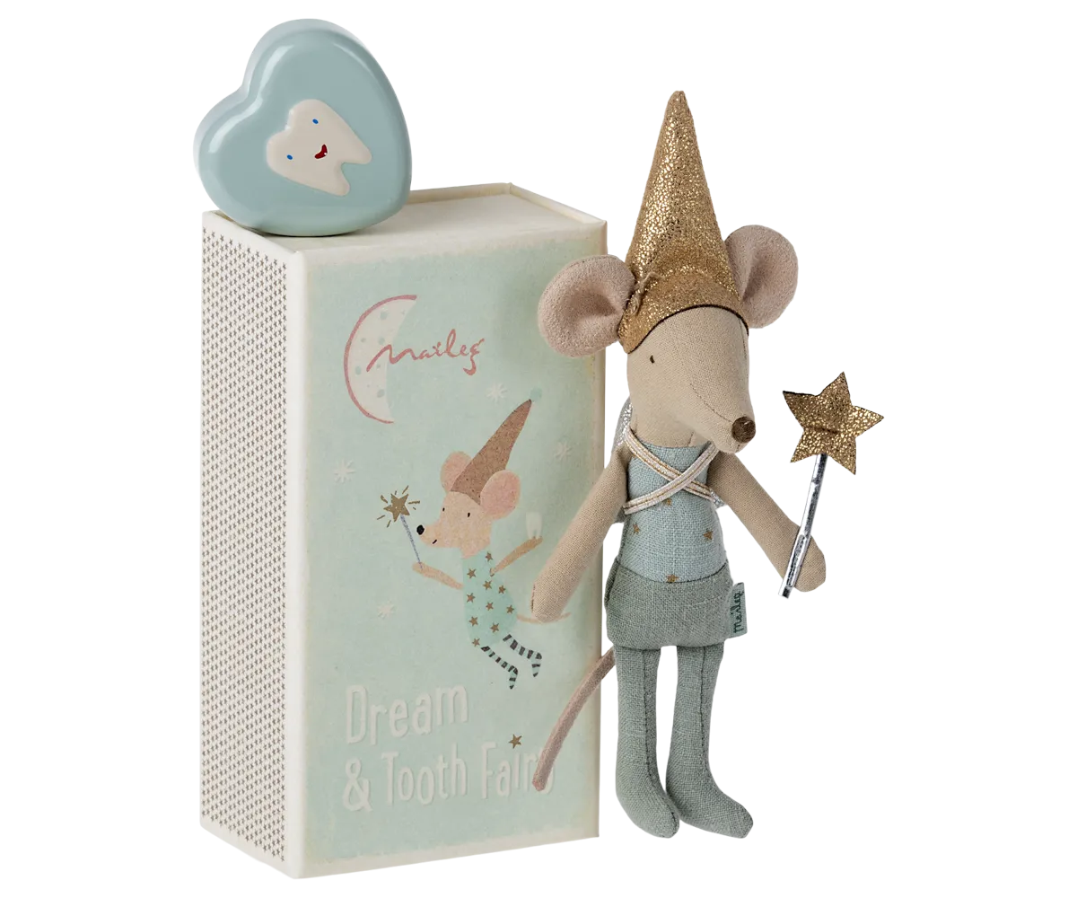 Tooth Fairy Mouse in Matchbox Blue