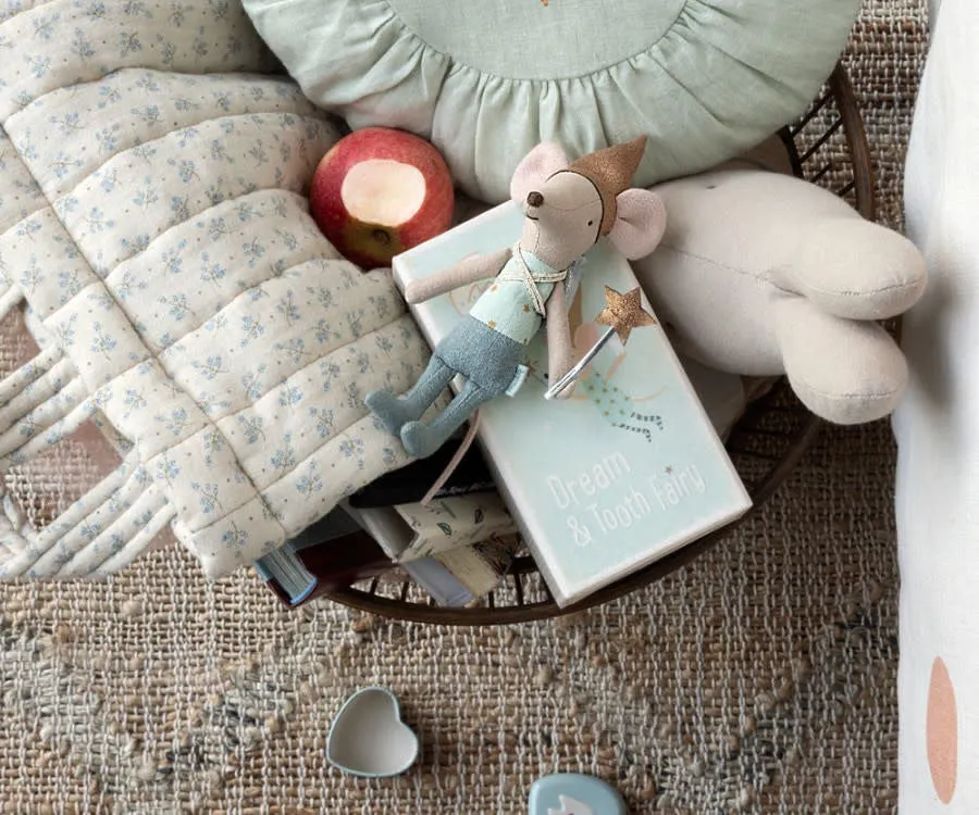 Tooth Fairy Mouse in Matchbox in Blue