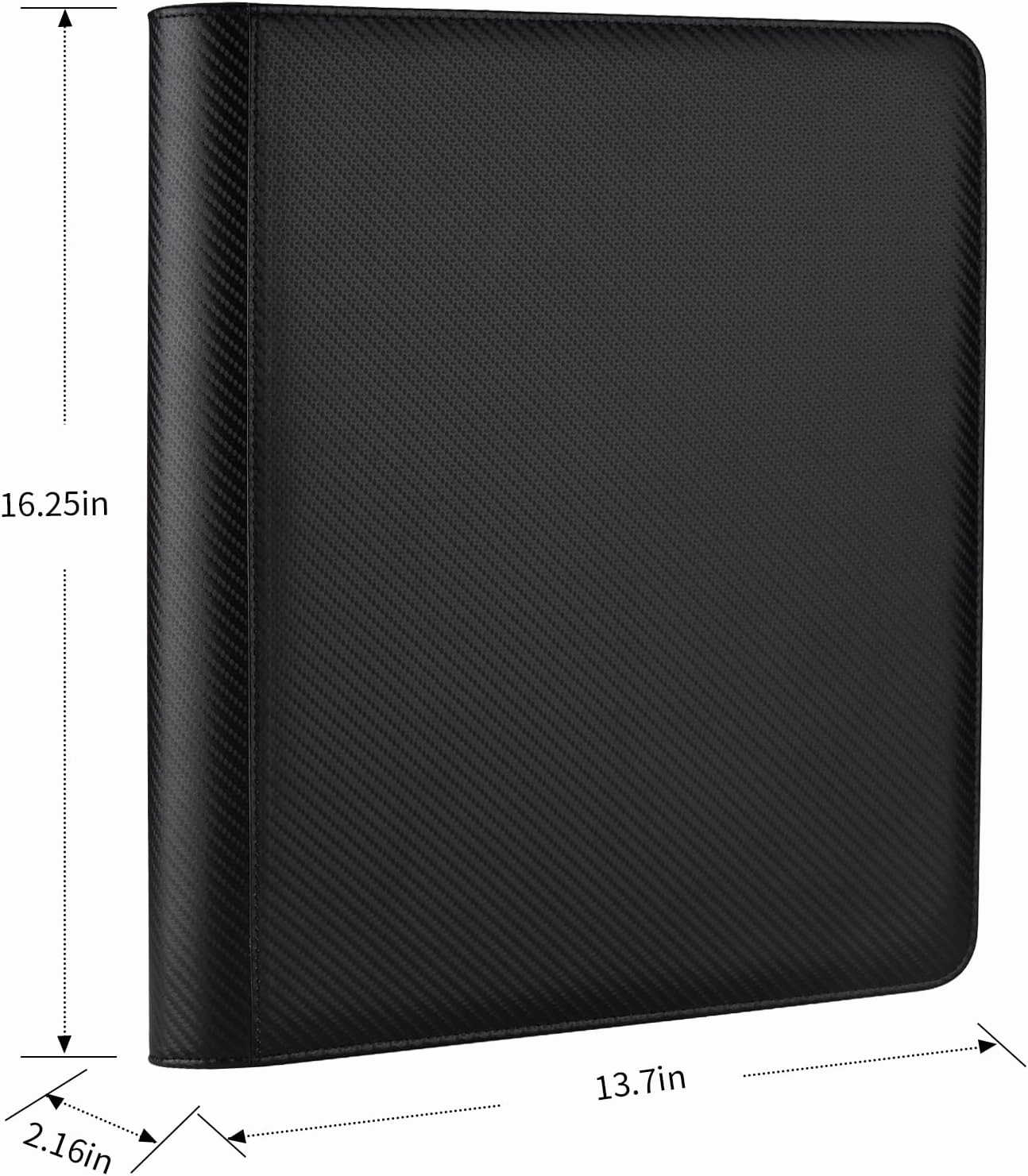 Toploader Binder, Holds 288 Toploaders, 9 Pocket Top Loader Binders with Sleeves for 3 x 4'' Toploaders, Double-Sided Pocket Top Loader Storage Binder, Trading Card Binder - Carton Black