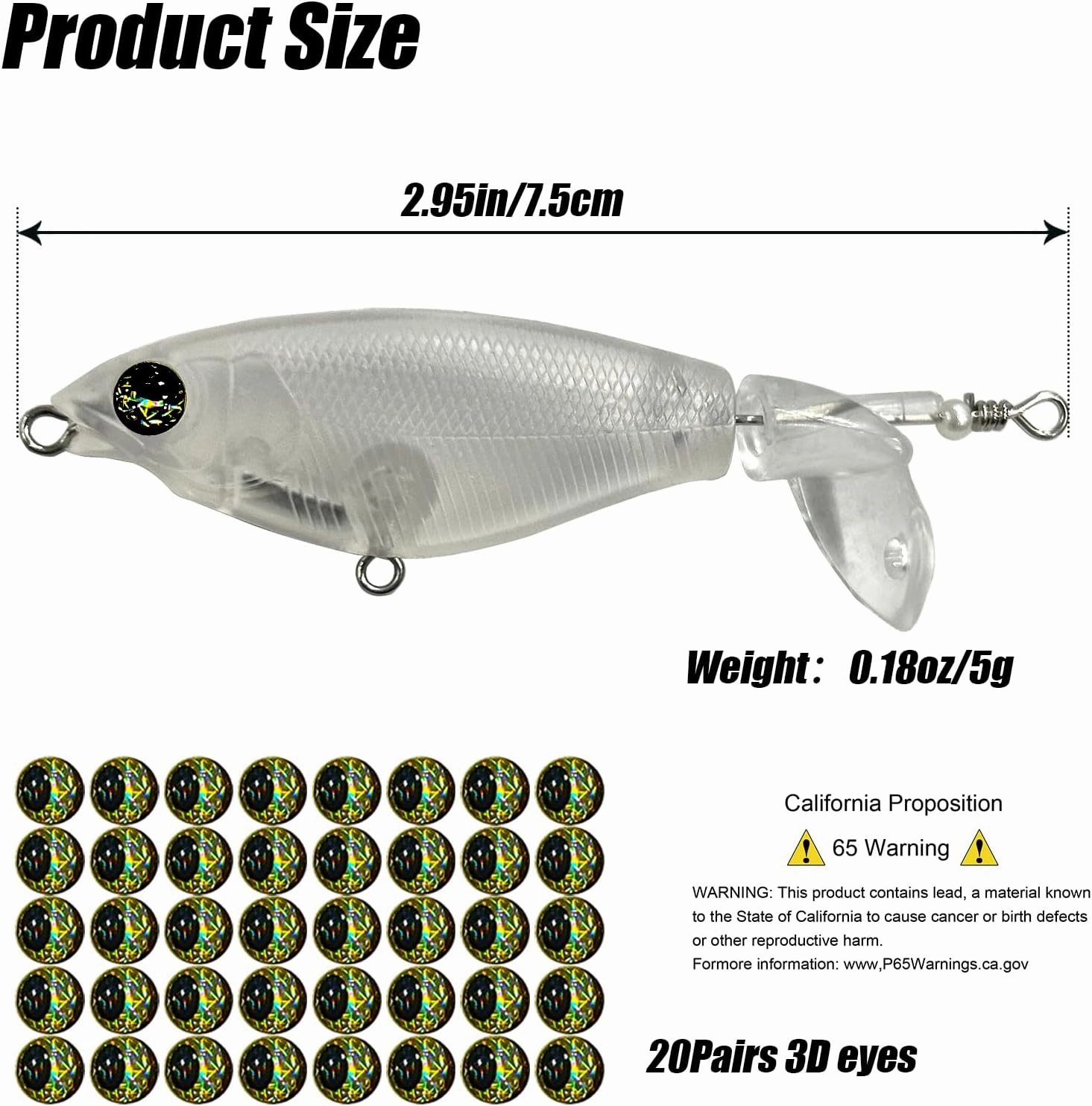 Topwater Fishing Lure Blanks Unpainted Fishing Lures Making Kit, 20/10 PCS Crankbaits Whopper Swimbait Lure Making Supplies, DIY Make Your Own Fishing Lures Kit for Bass Trout Saltwater