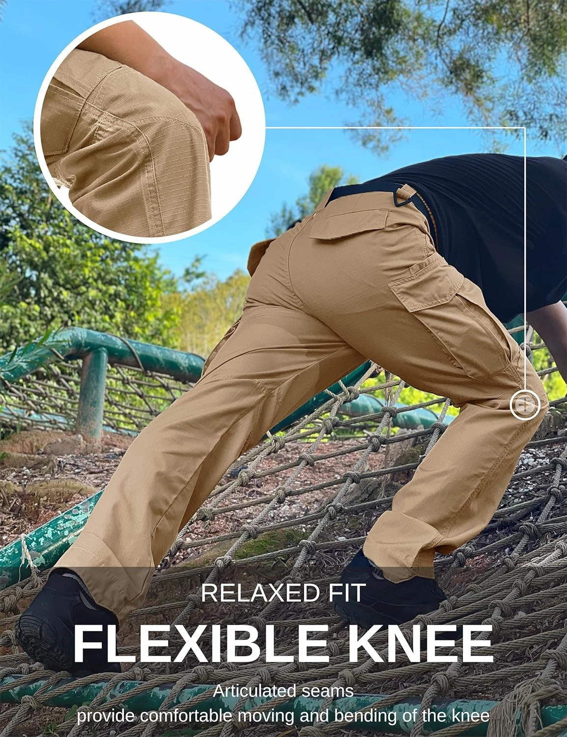 Toritours Men's Hiking Pants, Ripstop Mens Tactical Cargo Pants Lightweight Work Pants for Men Waterproof BDU Outdoor Travel