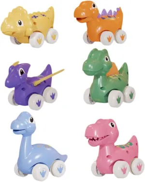 Toyvian 6pcs Pull-Back Dinosaur Gliding Car Toys for Boys and Girls Lightweight Track Car Plaything Engaging Educational Toy for Parent-boy Girl Interaction and Development