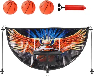 Trampoline Basketball Hoop Kit with 3pcs Mini Basketballs, Basketball Wings Hoop Accessories Trampoline Basketball Goal Trampoline Basketball Hoop Attachment for Kids Adults Indoor Outdoor