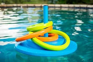TRC Recreation Floating Super Soft Durable Foam Ring Toss Swimming Pool and Lawn Game with 4 Soft Multicolor Rings, Orange