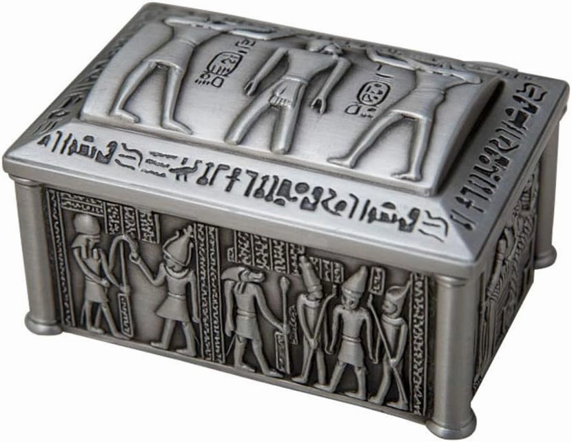 trinket box,European-style Egyptian jewelry box, metal storage household small jewelry box