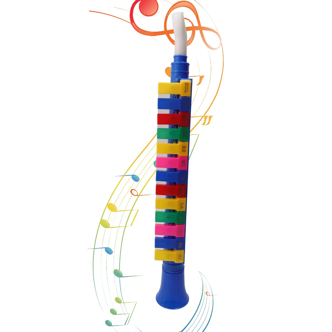 Trumpet Shaped 13 Key Note Melodica Portable Wind Piano Toy for Kids