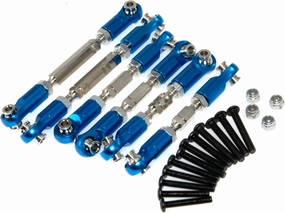 Turnbuckles Linkage Set & Tie Rods Compatible with Arrma 1/8 Mojave Upgrade 4X4 4S Blx Desert Truck RTR Rc Car Adjustable Link Metal Part ARA4404(Blue Silver)