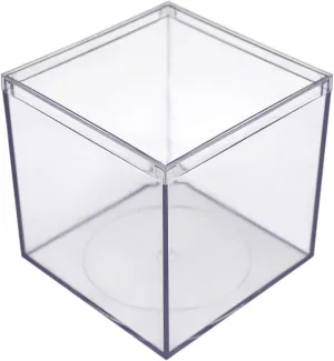 Twenty-five (25) Crystal Clear Hard Plastic Display Case for Collectibles, Clear Gift Box for Party Favors, 4" Square x 4" Tall, Made in USA by Gary Plastic Packaging