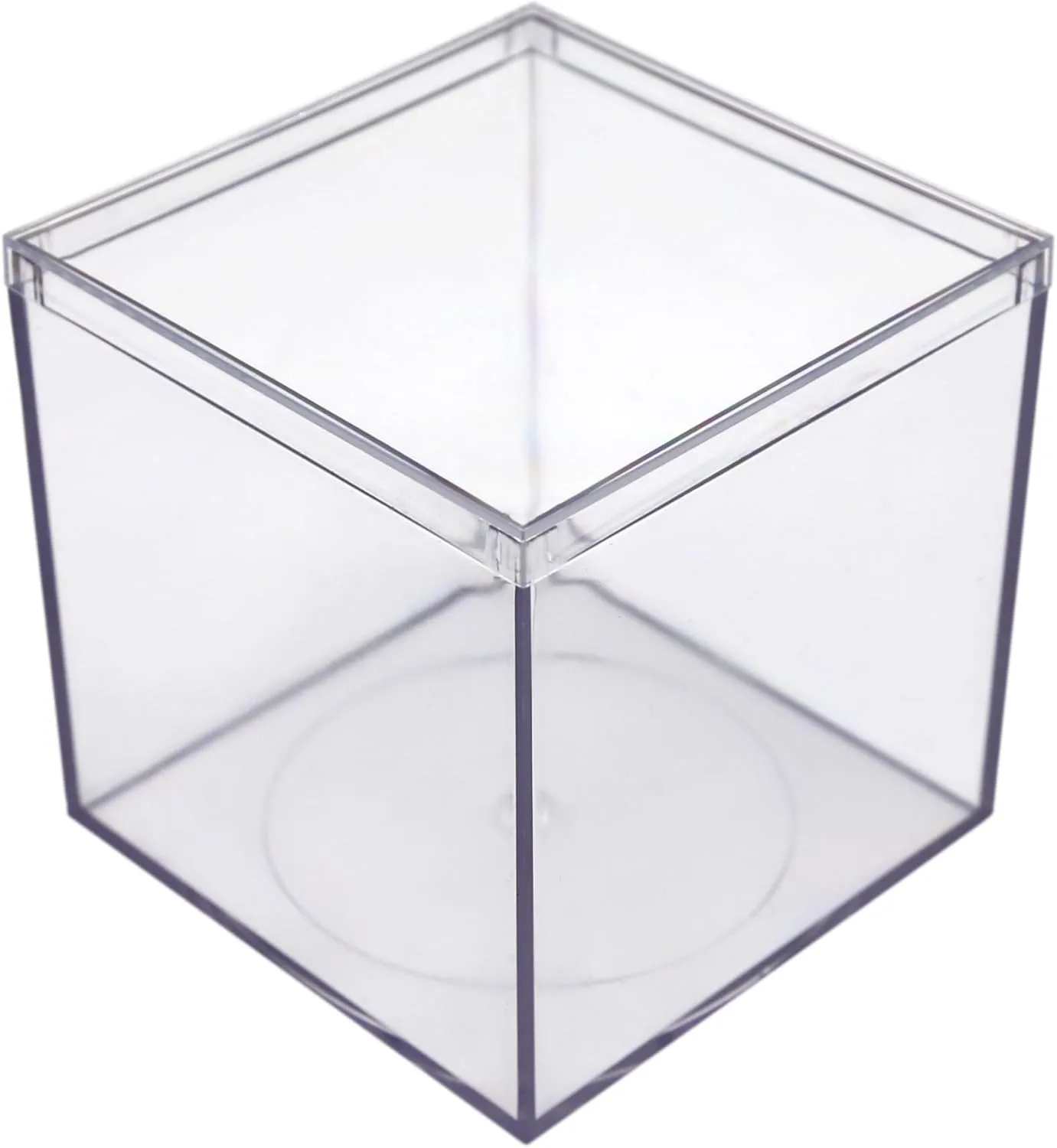 Twenty-five (25) Crystal Clear Hard Plastic Display Case for Collectibles, Clear Gift Box for Party Favors, 4" Square x 4" Tall, Made in USA by Gary Plastic Packaging