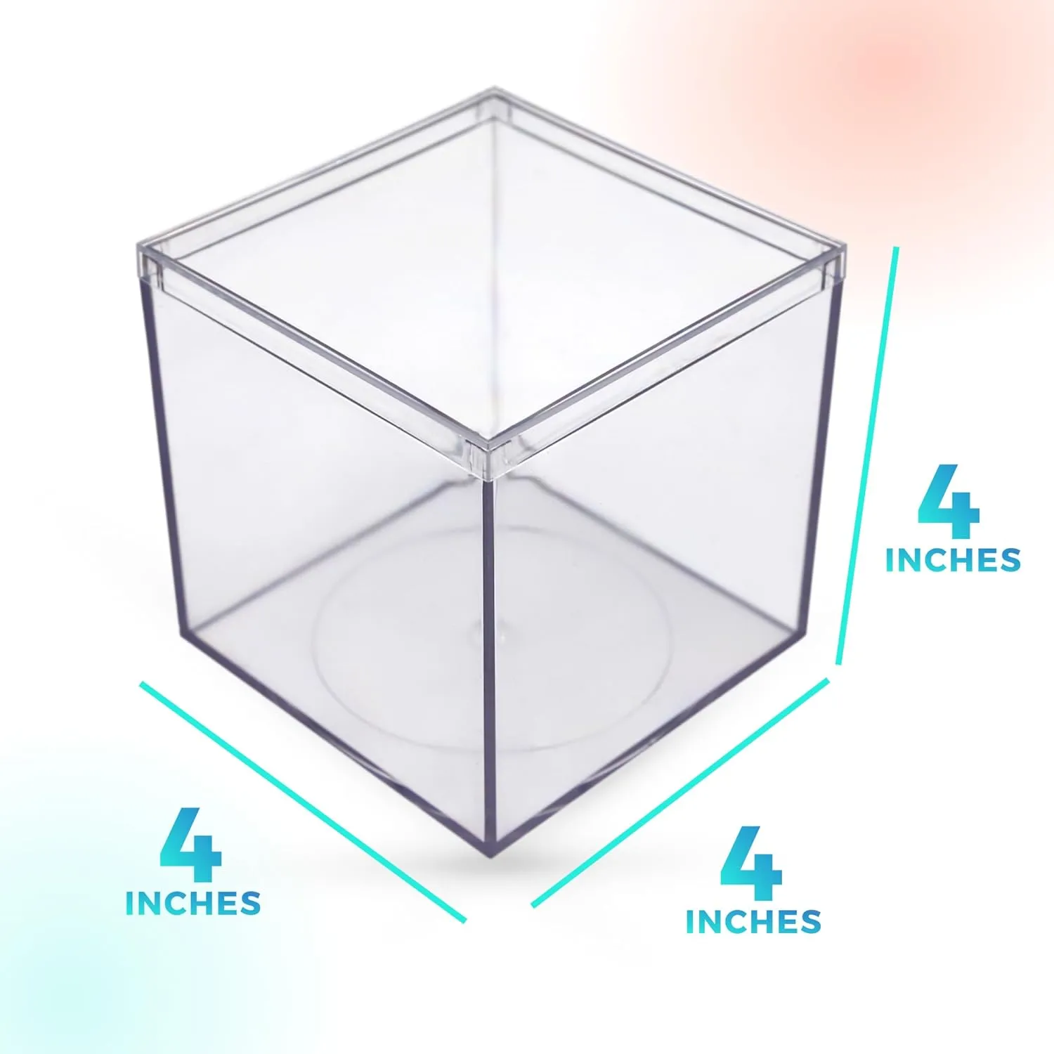 Twenty-five (25) Crystal Clear Hard Plastic Display Case for Collectibles, Clear Gift Box for Party Favors, 4" Square x 4" Tall, Made in USA by Gary Plastic Packaging