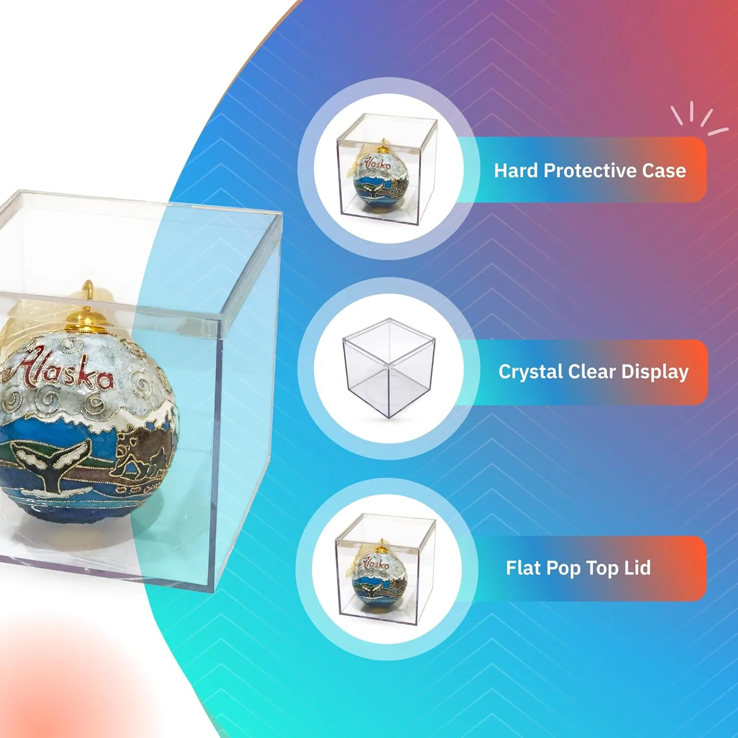 Twenty-five (25) Crystal Clear Hard Plastic Display Case for Collectibles, Clear Gift Box for Party Favors, 4" Square x 4" Tall, Made in USA by Gary Plastic Packaging