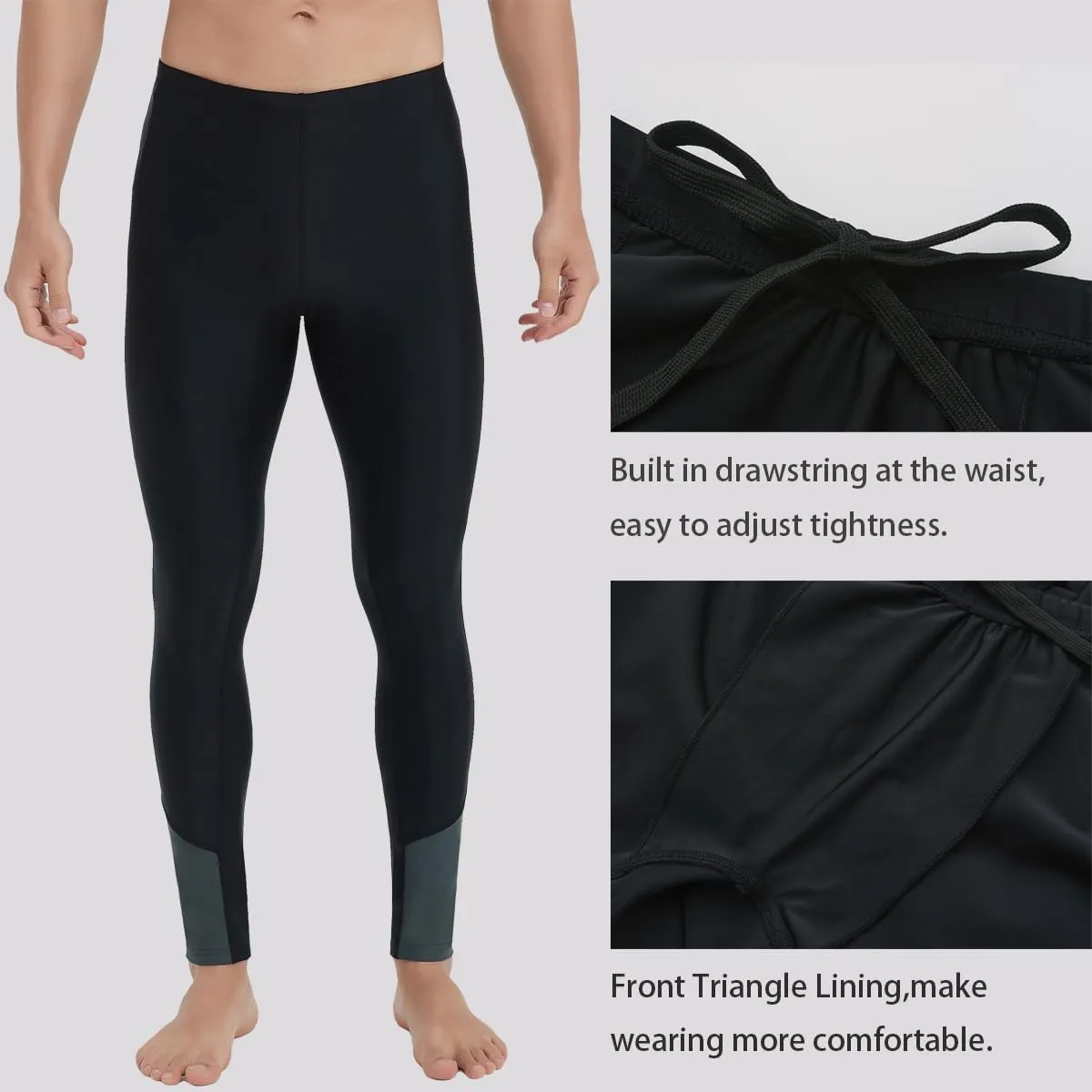 Ubestyle UPF 50  Men's Active Surfing Water Leggings Swim Pants Swim Tights Beach Pants Sun Protective