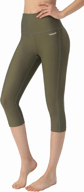 Ubestyle UPF 50  High Waist Swim Leggings for Women Swim Capris Swim Pant Swim Tights Beach Pants Sun Protective