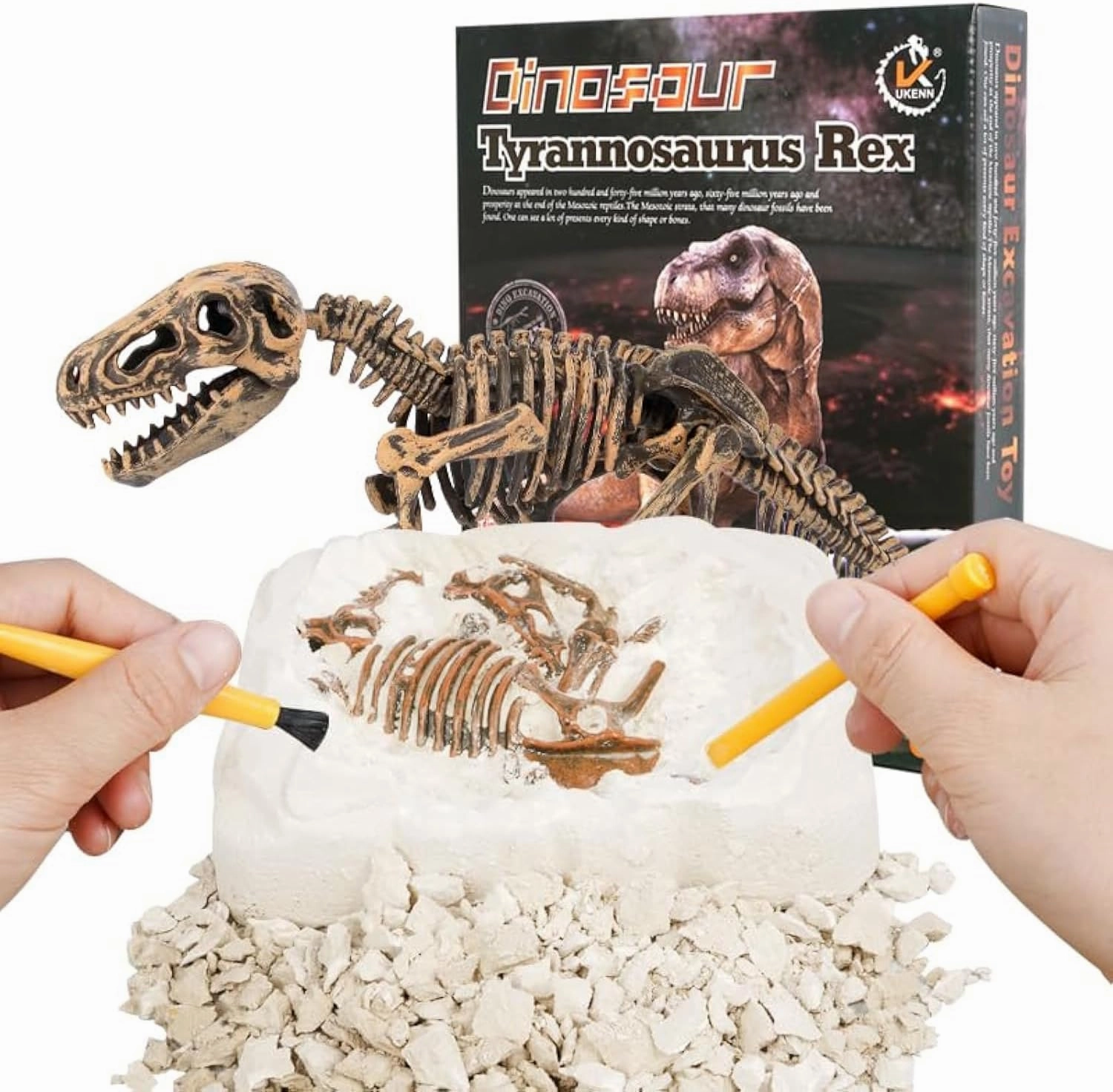UKENN Digging Fossil Kit for Kids,Dino Excavation Kits for Kids Boys Girls, T-Rex