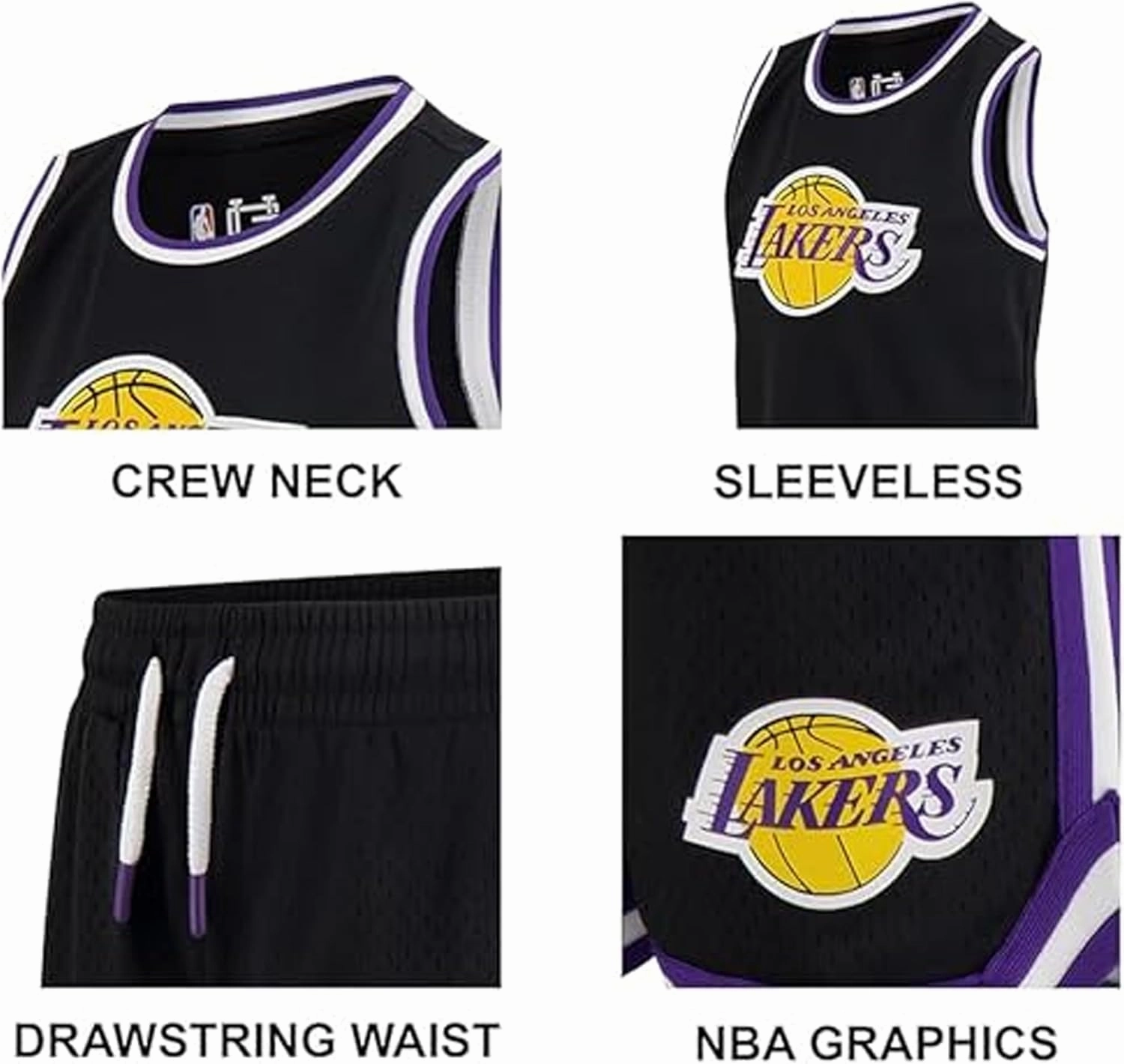 Ultra Game Boys' NBA Official Super Soft Tank Top & Shorts 2-Piece Set
