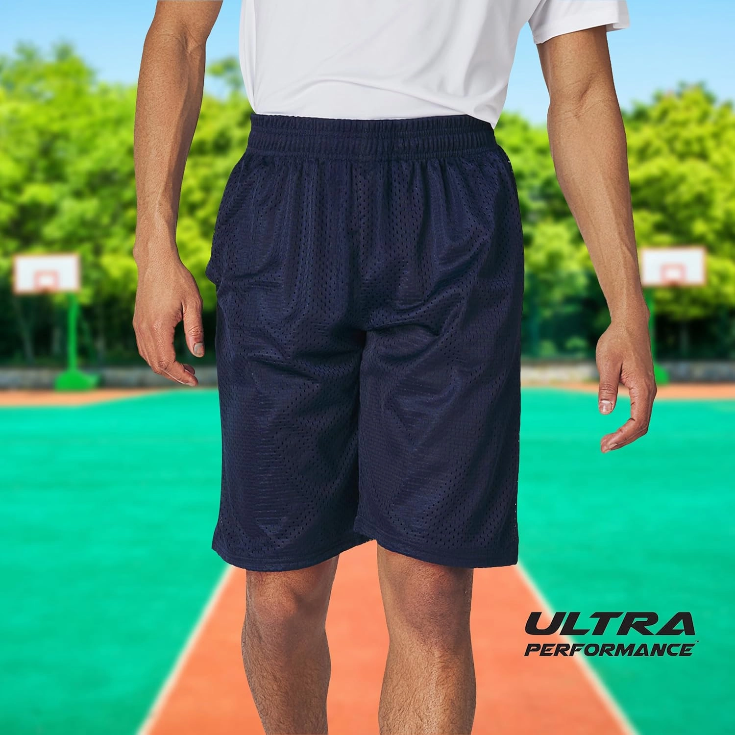 Ultra Performance Men's Athletic Mesh Short's 3 Pack Mens Basketball Shorts Gym Workout & Sport Short with Pockets for Men