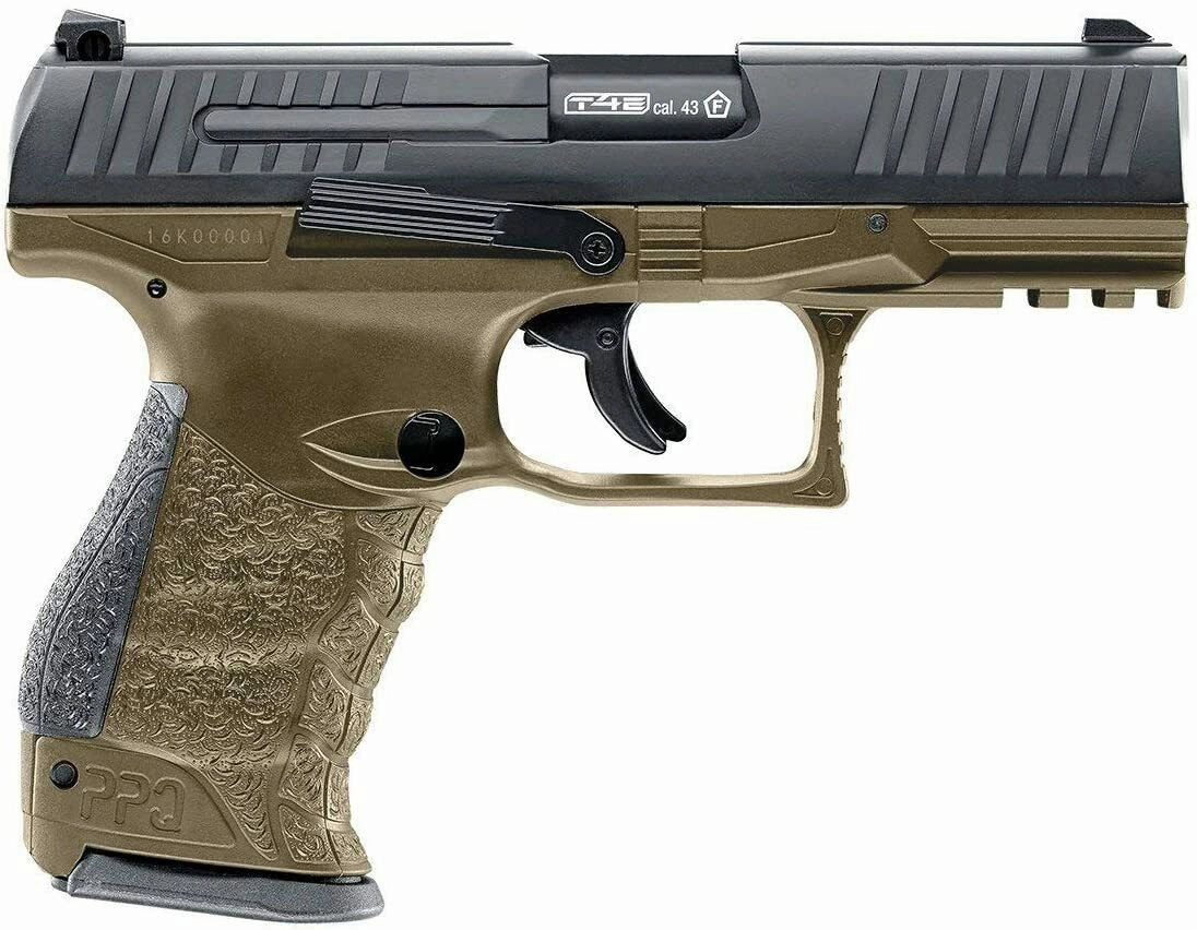 Umarex T4E Walther PPQ M2 .43 Cal CO2 Blowback Paintball Pistol, FDE (2292102)