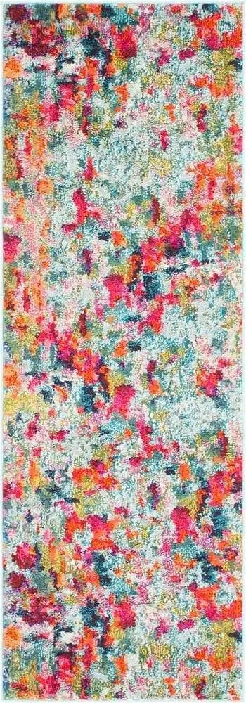 Unique Loom Chromatic Collection Area Rug - Champagne (2' 2" x 6' Runner, Multi/ Blue)