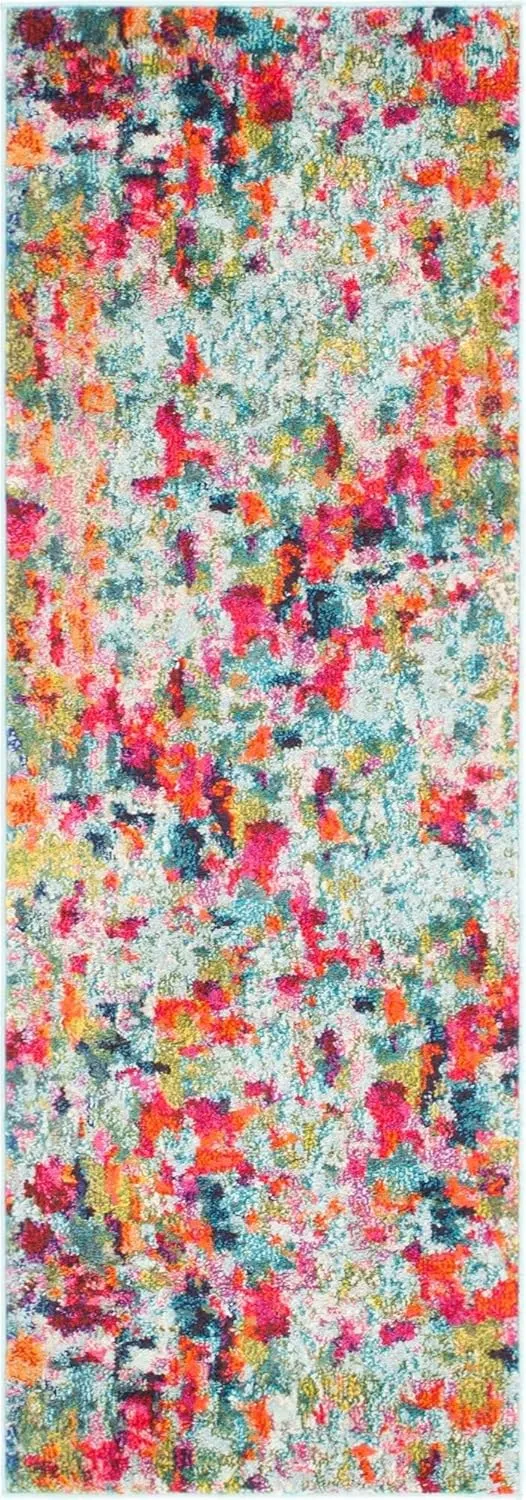 Unique Loom Chromatic Collection Area Rug - Champagne (2' 2" x 6' Runner, Multi/ Blue)