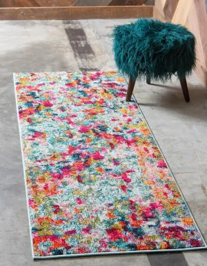 Unique Loom Chromatic Collection Area Rug - Champagne (2' 2" x 6' Runner, Multi/ Blue)