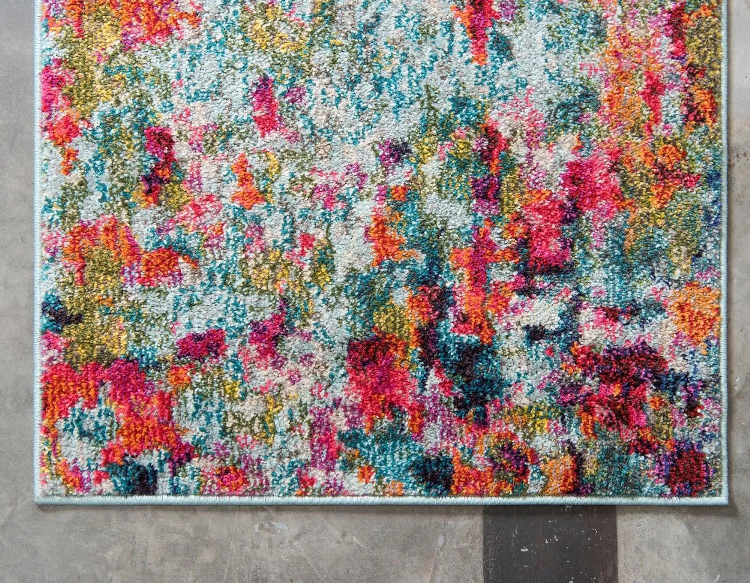 Unique Loom Chromatic Collection Area Rug - Champagne (2' 2" x 6' Runner, Multi/ Blue)