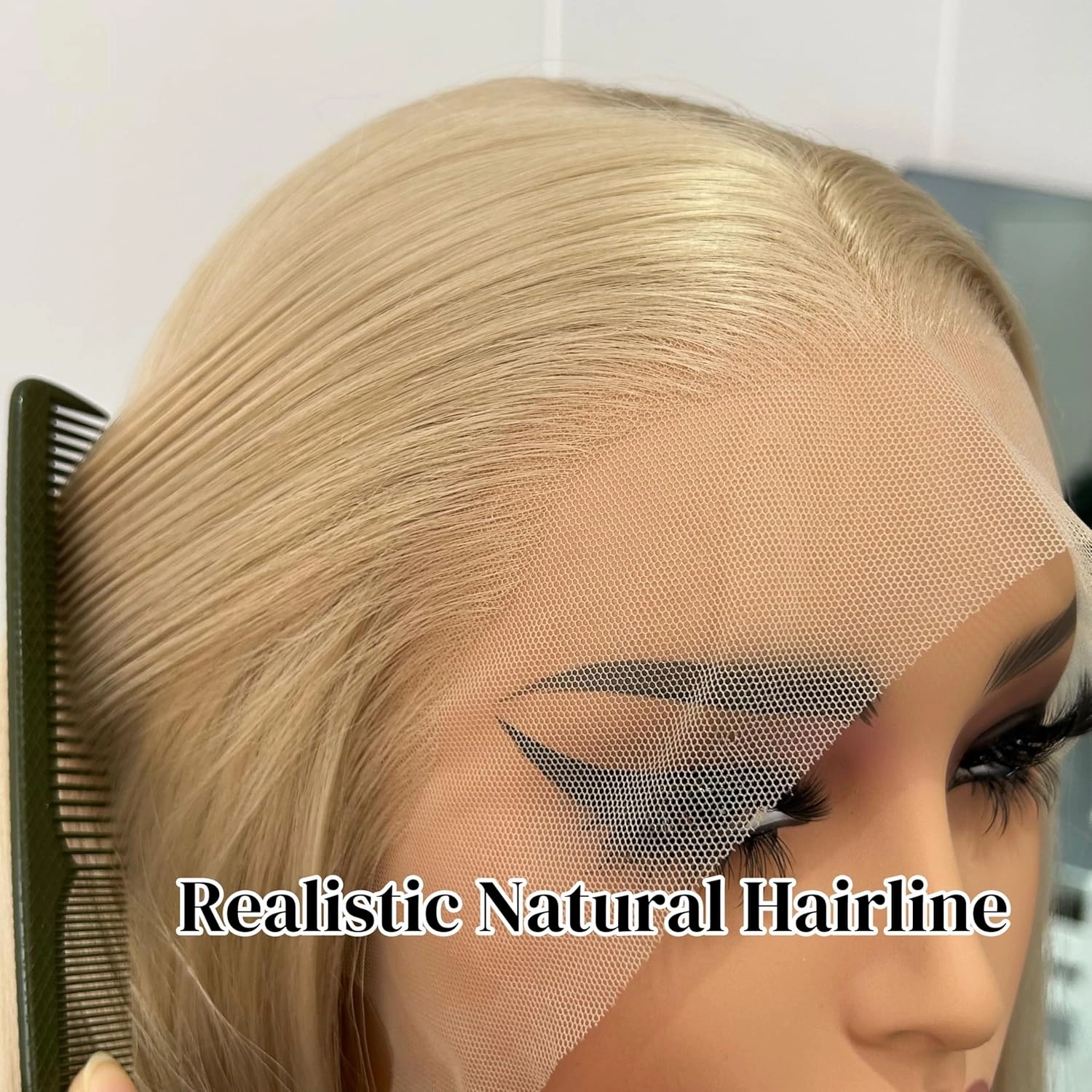 Unique Ash Blonde Long Straight Synthetic Lace Wig Free Part Natural Hairline Glueless Long Blonde Straight Lace Front Wigs for Women Daily Party Cosplay