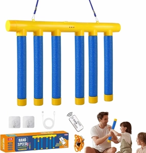 Upgrade Reflex Challenge Game - Catching Sticks Game, 3 Adjustable Speed Drop Stick Game, Hand Eye Coordination Training Reaction Training Toy for Kids and Adults (Blue, with Remote Control)