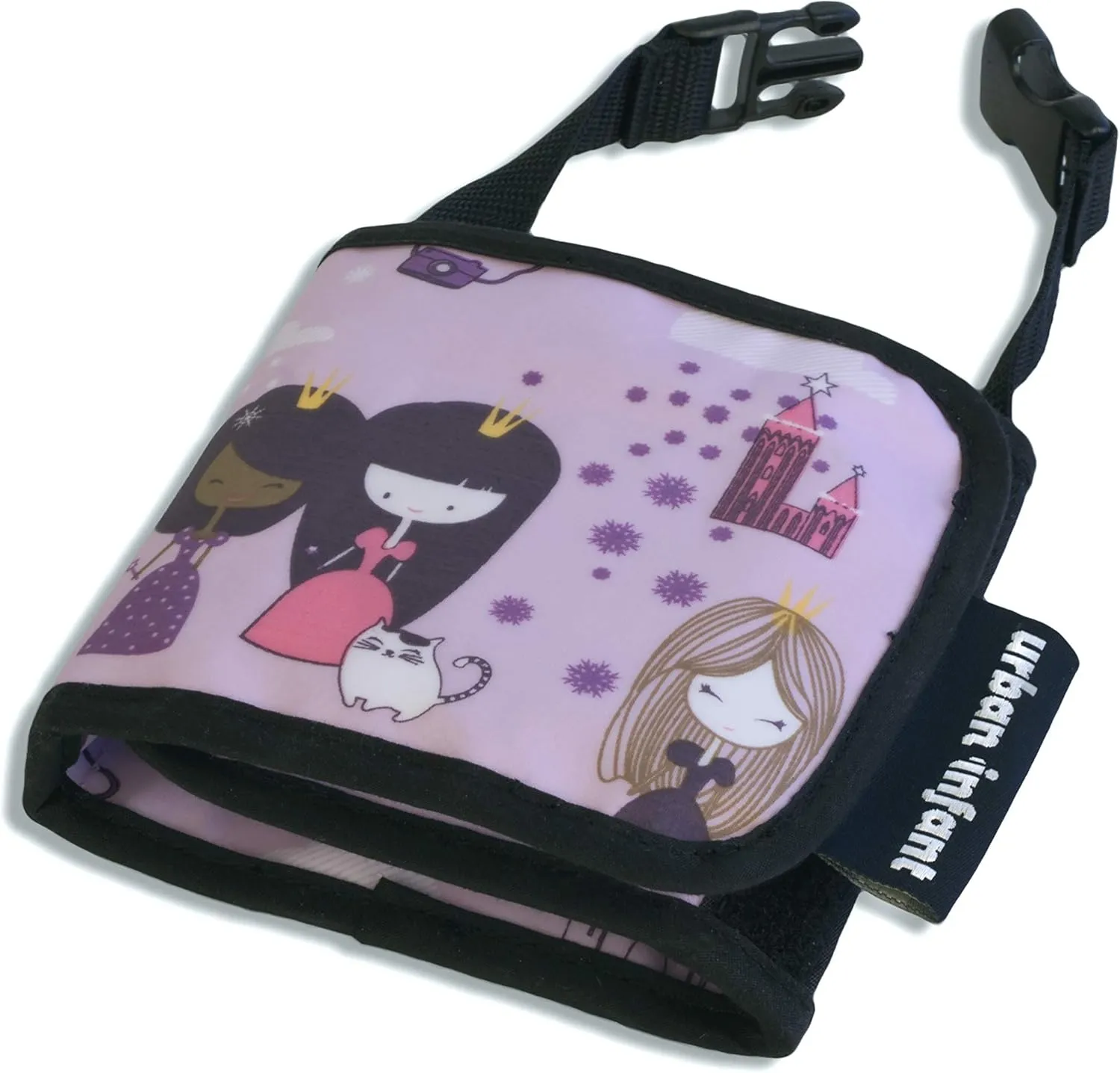 Urban Infant Kids Crayon Travel Case Carrier – Comes With Set of 10 Non-Toxic Crayons and Draw Booklet – Toddler Activity – Easy Wallet-Style Close and Clipping Handles - Violet