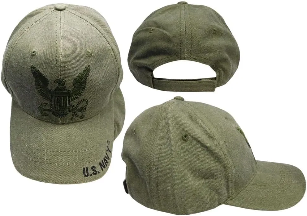 US Navy Baseball Hat Adjustable Low Profile USN Deluxe 3D Embroidery Ball Cap