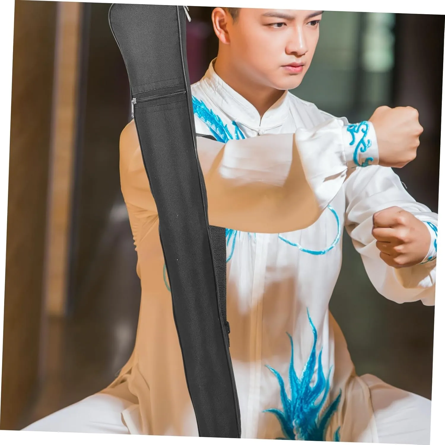 VANZACK Kung Fu Carrying Case Bag Case with Strap Martial Arts Pouch Storage Pouch Carrier Storage Case