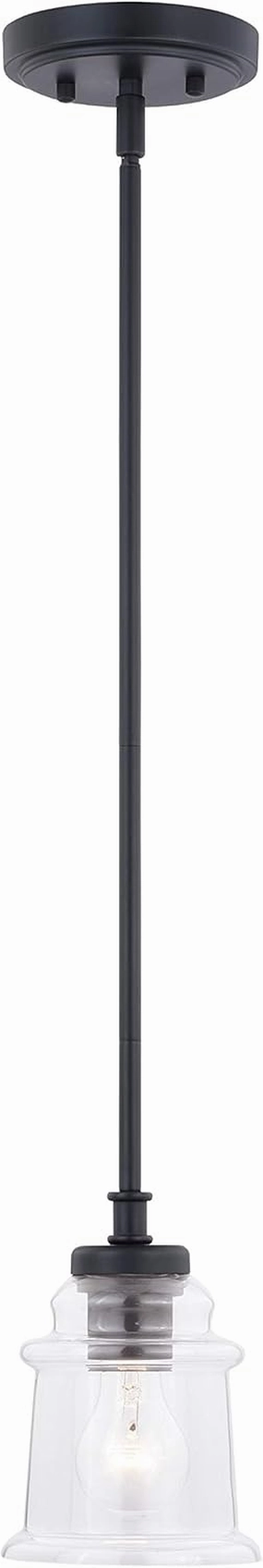 VAXCEL Toledo Black Farmhouse Mini Pendant Ceiling Light Clear Jar Glass