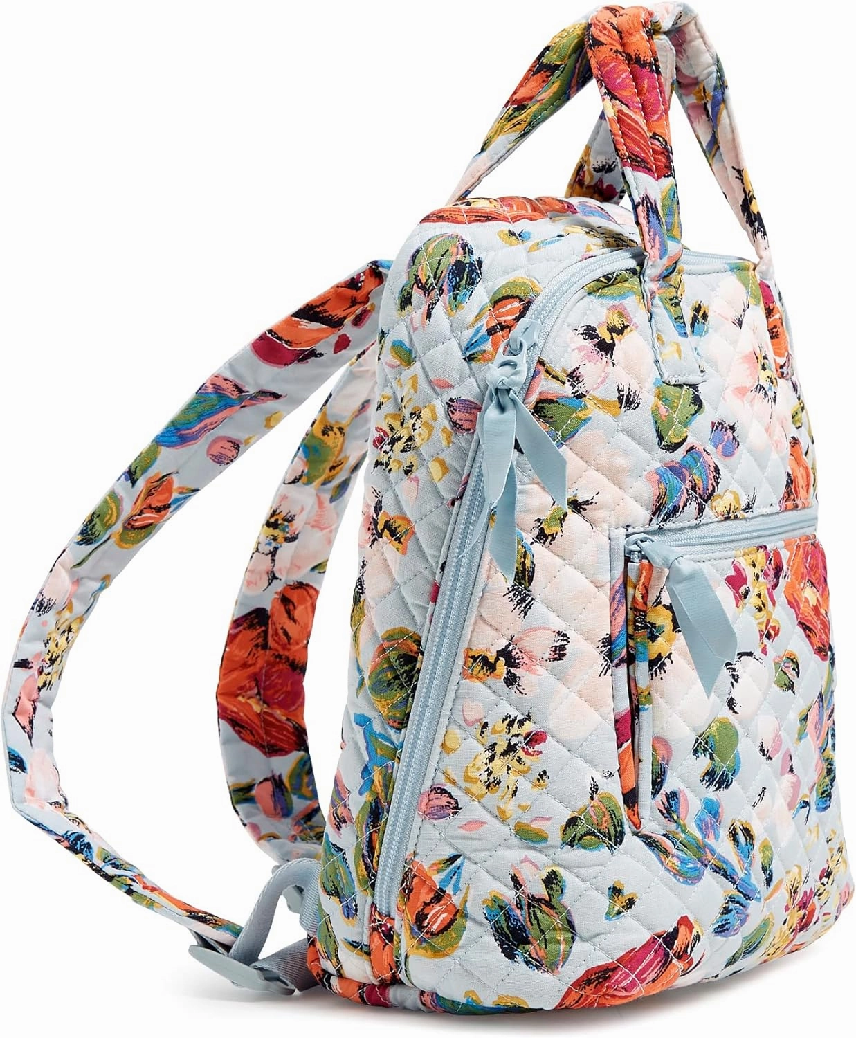 Vera Bradley Women's Cotton MiniTotepack Backpack, Sea Air Floral - Recycled Cotton, One Size