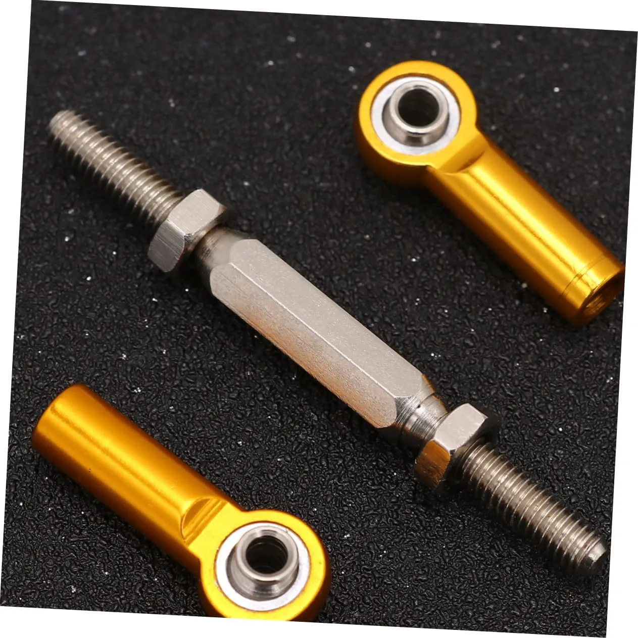 VICASKY 6pcs Adjustable Pull Rods for Steering Linkage Turnbuckle Rods for Racing Truck Upgrade Parts Yellow
