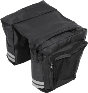 VICASKY Bike Rear Rack Pouch Double Bag for Seats Capacity for Essentials Reflective Strips for Night Safety Compatible for Outdoor Adventures