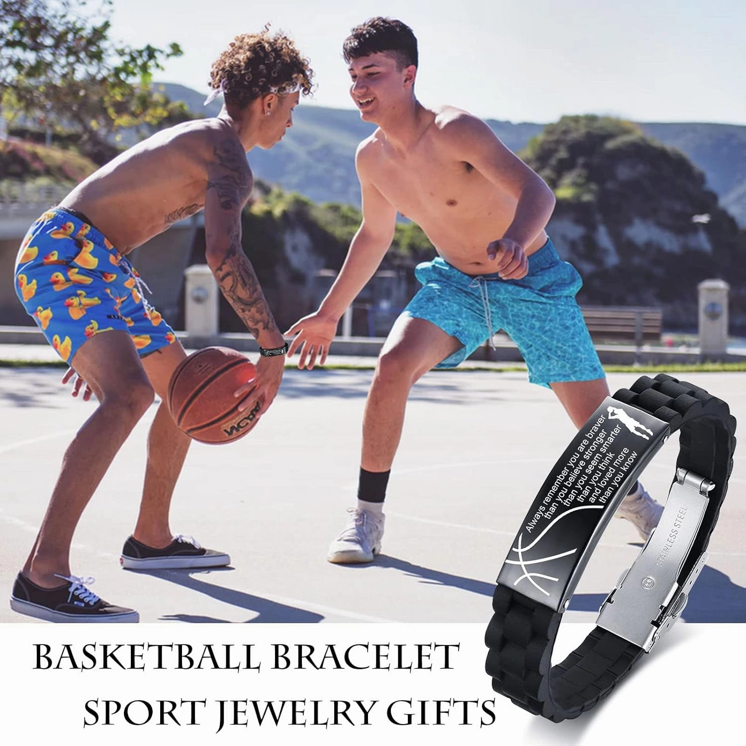 VNOX Inspiration Baseball Jersey for Men Boys-Basketball/Baseball/Soccer/Football Bracelet for Men Athletes Soccer Player Stainless Steel Sport Silicone Wristband,Adjustable ¡­