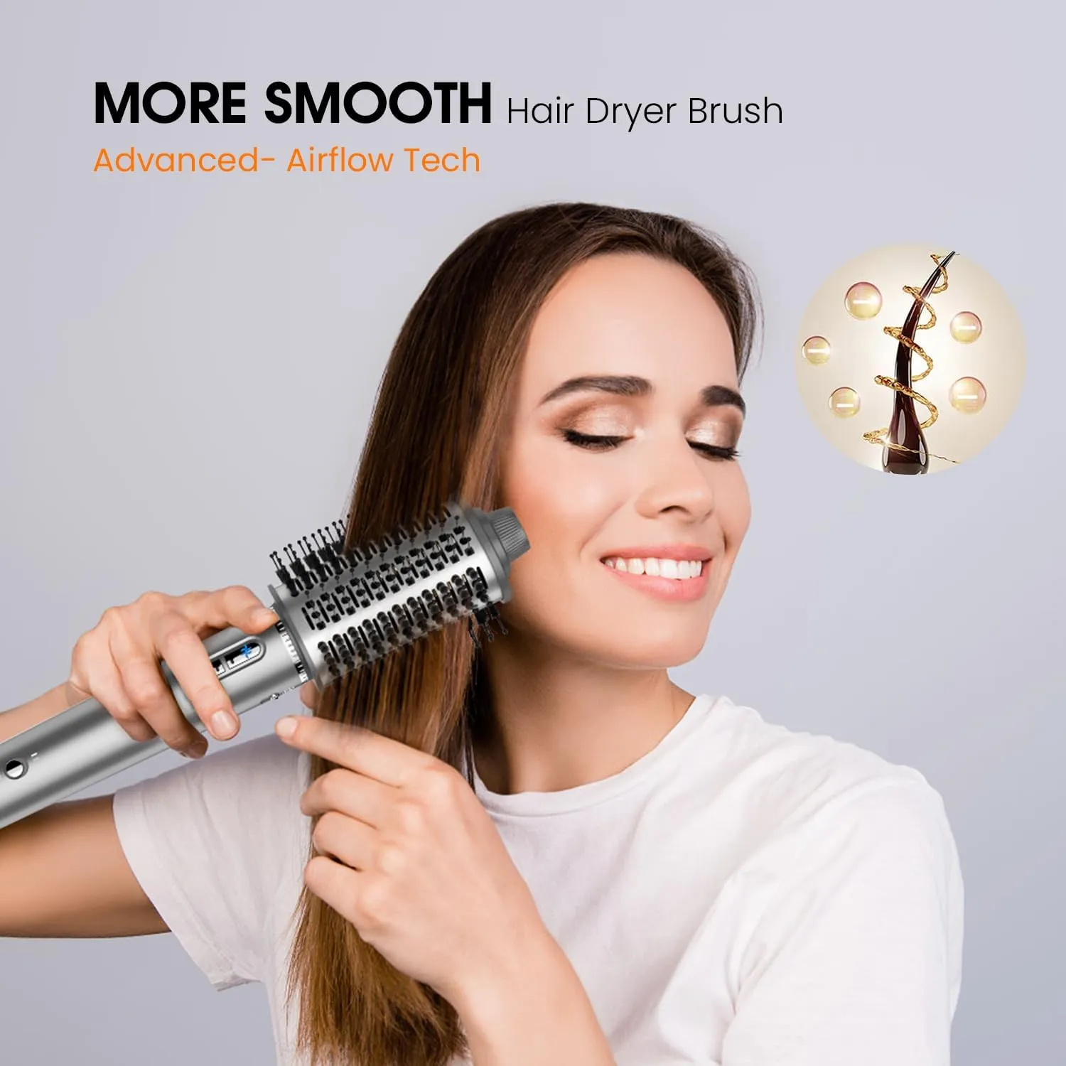 Volumizer Hair Dryer Brush with High-Speed 110,000PRM Tech Professional Blow Hot Air Brushes for Curling Volumizing Hair Fight Frizz and Add Volume