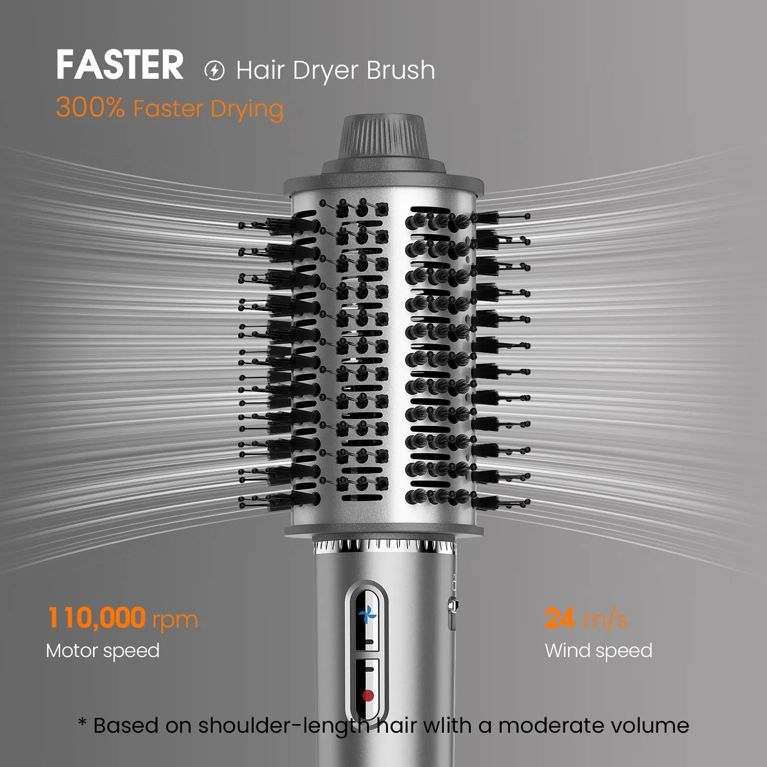 Volumizer Hair Dryer Brush with High-Speed 110,000PRM Tech Professional Blow Hot Air Brushes for Curling Volumizing Hair Fight Frizz and Add Volume