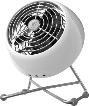 Vornado VFAN Mini Modern Vintage Fan | Retro Metal Air Circulator with New Base for Desk & Bedside | 2 Speeds, Adjustable Tilt | Ice White