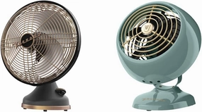 Vornado Silver Swan Alchemy Oscillating Vintage Fan, Gunmetal, Medium and Vornado VFAN Mini Classic Personal Vintage Air Circulator Fan, Green