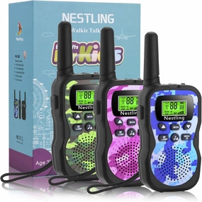 Walkie Talkies for Kids, 22 Channels 2 Way Radio Toy 3 KM Range, Best Christmas Birthday Gifts for 3-12 Year Old Kids to Outside Adventures, Camping, Hiking(3 Pack)