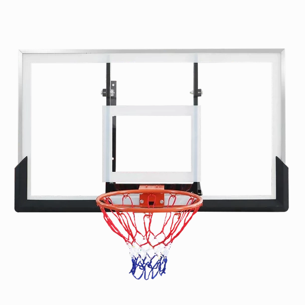 Wall Mount Basketball Hoop, Hoop with 48'' x 33'' Shatter Proof Backboard, Durable Rim and All-Weather Net for Indoor and Outdoor Use